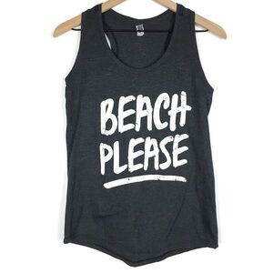 INSTANT MESSAGE Tank Top Racerback Beach Please Summer Athleisure Size Small